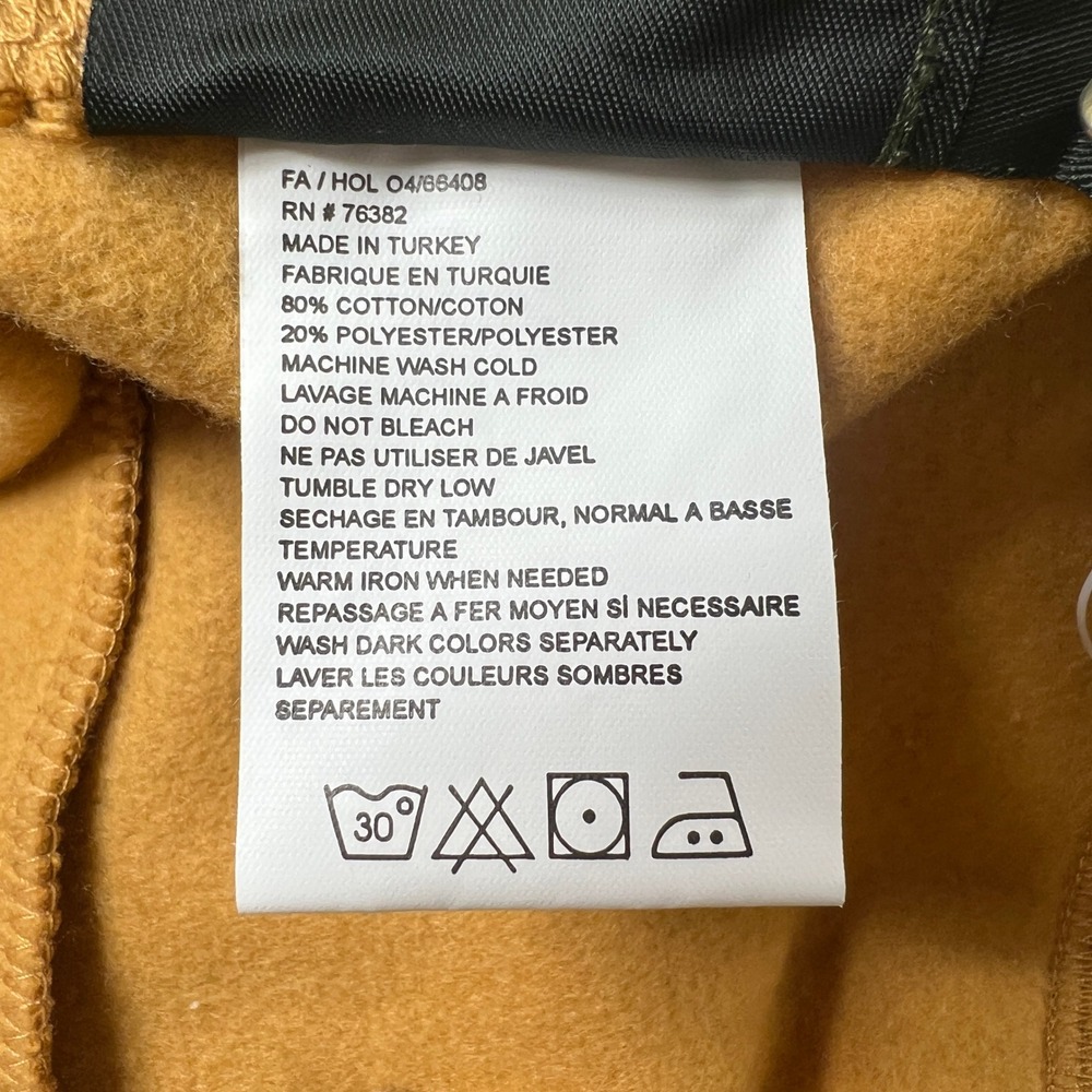 Timberland Sweatpants Men's L Mustard Yellow Boot Company Graphic Logo Ankle Zip - Picture 8 of 14